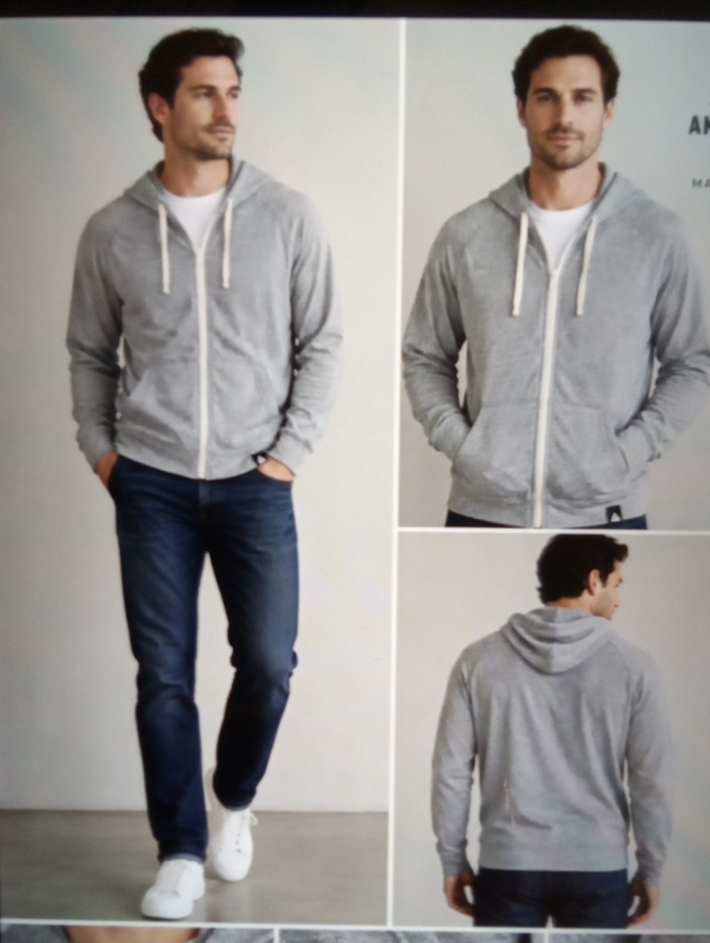 American Giant Full Zip Mens Hoodie Made In USA Comfort Minimalist Size XL